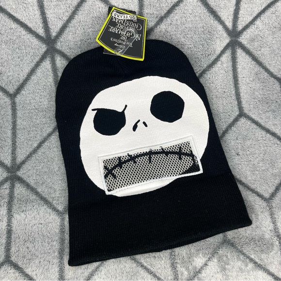 Disney The Nightmare Before Christmas Jack Mesh Eye Panel Flip Down Beanie NWT S - Picture 3 of 6
